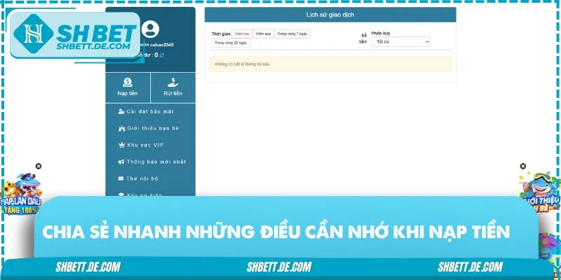 Chia sẻ nhanh những điều cần nhớ khi nạp tiền lần đầu 