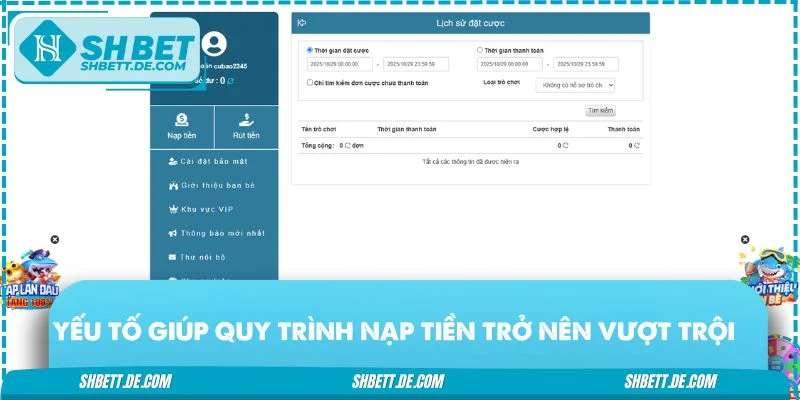 Yếu tố khác biệt giúp quy trình nạp tiền trở nên vượt trội hơn