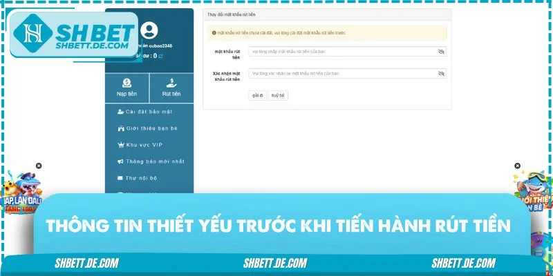 Các thông tin thiết yếu trước khi tiến hành rút tiền